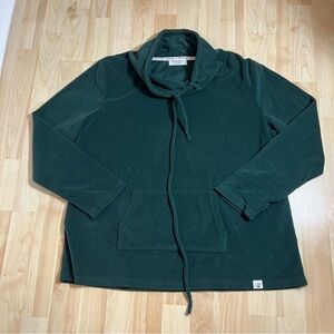 Bearpaw Womens Green Velour Funnel Neck Size Medium Pullover